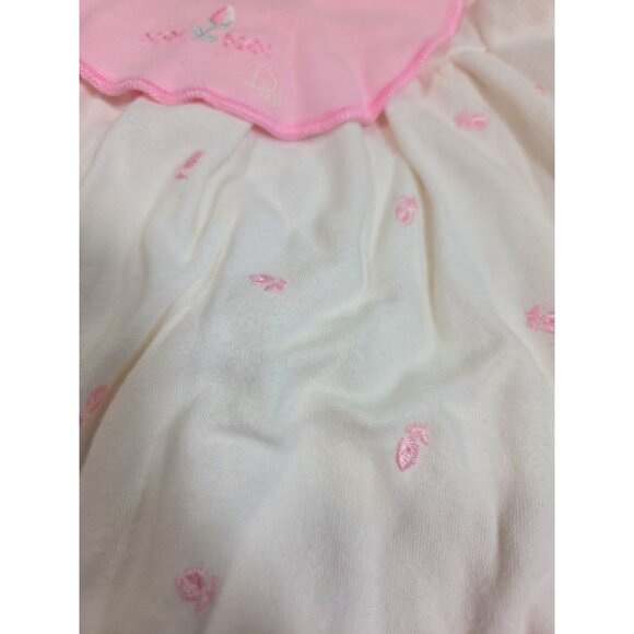 Baby Dior VTG Infant White Pink Floral Embroidered One Piece Romper Size 3-6 M - Picture 4 of 7